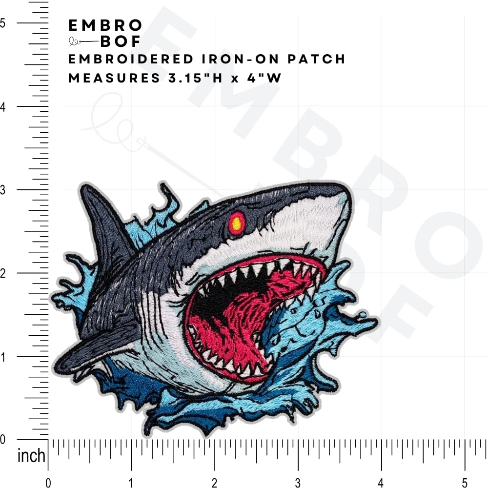 Amazon.com: Ocean Fury Shark Patch – 3.15 inches, Cool Shark Iron